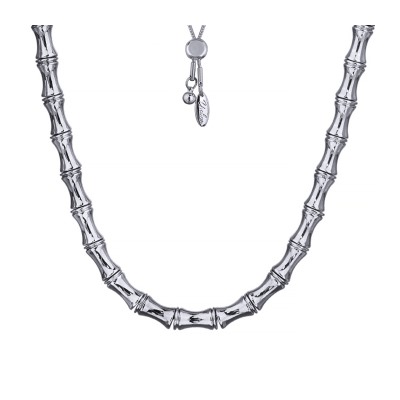 Колье Бамбук (покрытие родий) 70см, Есть комплект