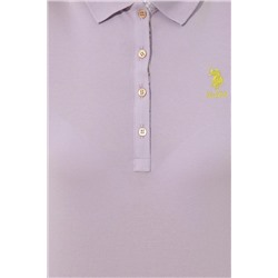 Kadın Lila Basic Polo Yaka Tişört