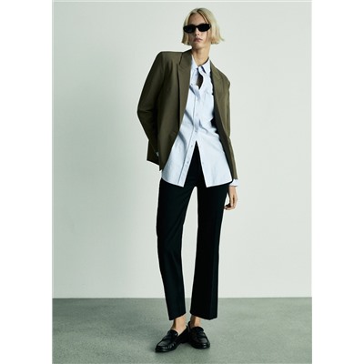 Jeans flare crop bolsillos