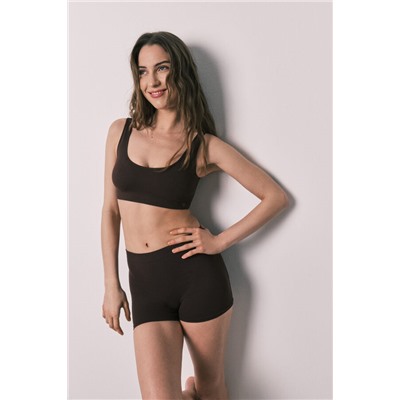 Top liso sin costuras marrón