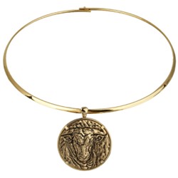 Колье Телец (покрытие античное золото, золото) 42см, Есть комплект