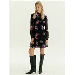 Платье мини из шифона с цветочным принтом, PL1421/armika