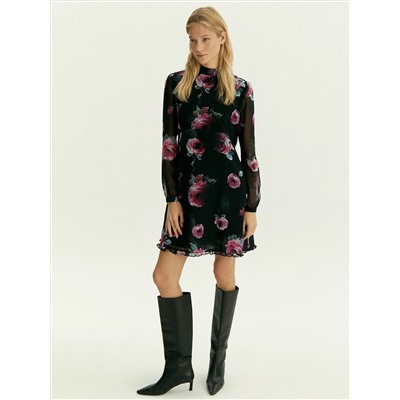 Платье мини из шифона с цветочным принтом, PL1421/armika