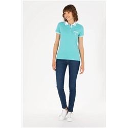 Kadın Mint Polo Yaka Tişört