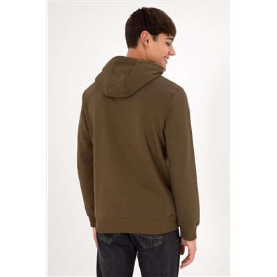 Erkek Haki Basic Sweatshirt