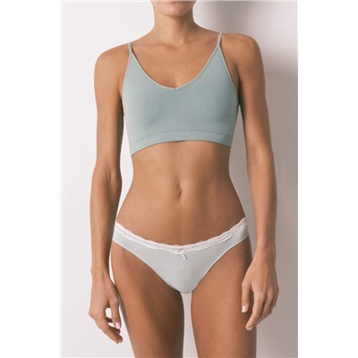 Pack 7 bragas clásicas algodón encaje y lazo