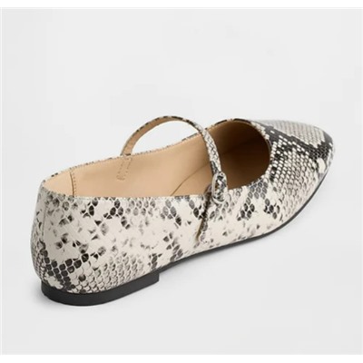 Snake Print Mary Jane Flats