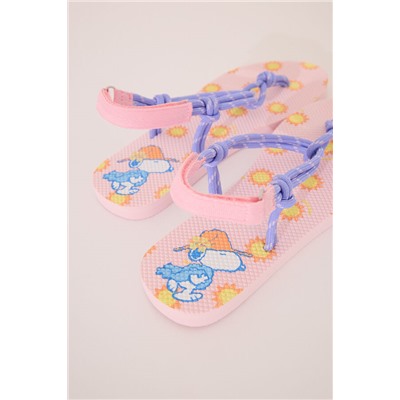 Chanclas tiras morado y rosa Snoopy