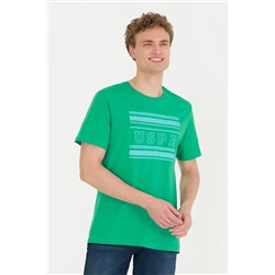 Erkek Yeşil Bisiklet Yaka Tişört