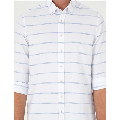 Mavi Slim Fit Uzun Kollu Gömlek