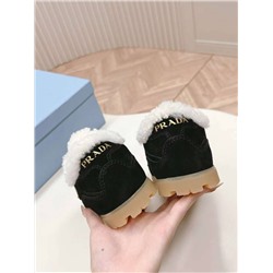 Зимние кеды   Prad*a   Натуральная замша, шерсть  Реплика 1:1