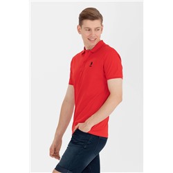 Erkek Kırmızı Basic Polo Yaka Tişört