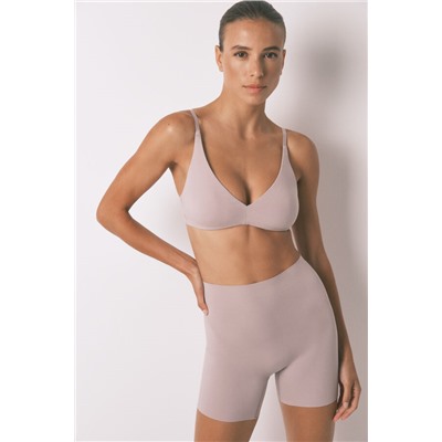 Sujetador triangular algodón beige