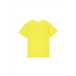 Çocuk Neon Sarı Bisiklet Yaka Tişört