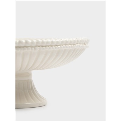 Блюдо на ножке, 17х9 см, керамика D, белое, Tulip