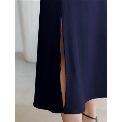 Юбка миди с разрезом скроенная по косой из плотного лиоцелла