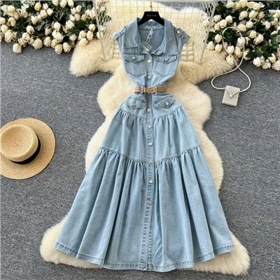 Красивое джинсовое платье