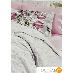 Постельное белье "Карвен" ранфорс евро (Riella Pink) (арт. N023 Riella Pink)