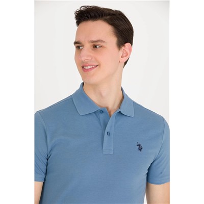 Erkek İndigo Basic Polo Yaka Tişört