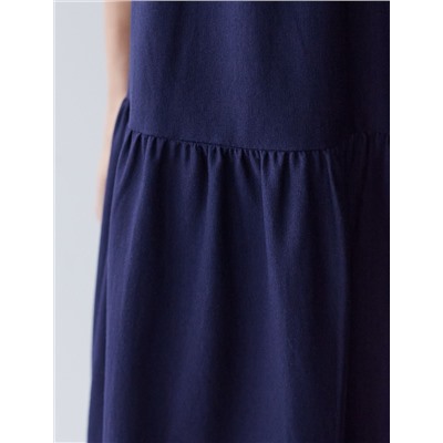 Ярусное платье А силуэта с V вырезом из 100% премиального хлопка