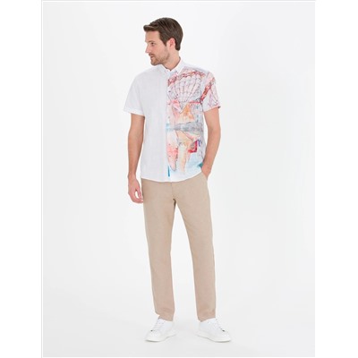 Pembe Regular Fit Kısa Kollu Gömlek