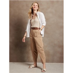 High-Rise Pleated Crop Authentic Chino