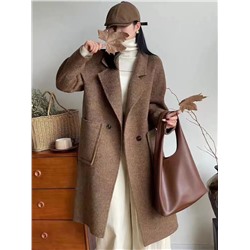 Женское шерстяное двубортные пальто  Модель 2024 года!