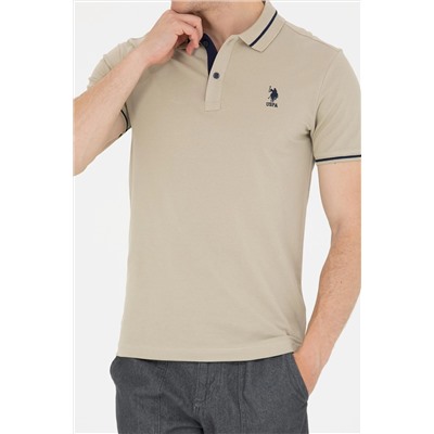 Erkek Haki Basic Polo Yaka Tişört