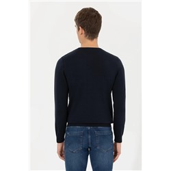 Erkek Lacivert Bisiklet Yaka Triko Kazak