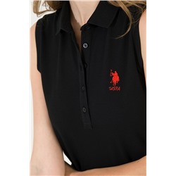 Kadın Siyah Polo Yaka Örme Elbise