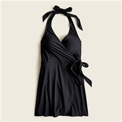 Halter wrap swim dress