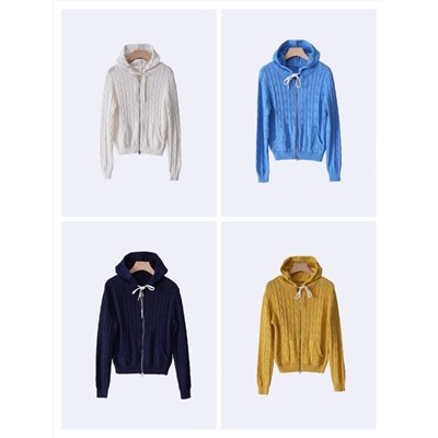 Женский вязаный кардиган с капюшоном РАЛЬ*Ф Л