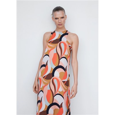 Vestido halter estampado