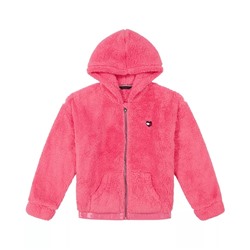 Tommy Hilfiger Big Girls Minky Zip Front Hoodie