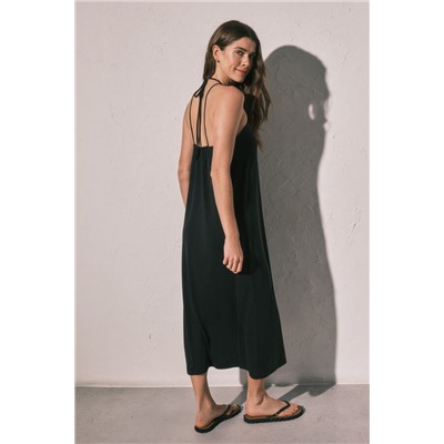 Vestido largo fluido negro