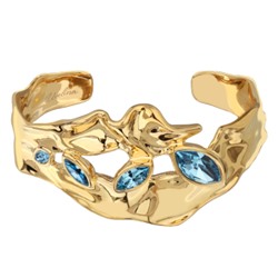 Браслет Эйва (кристаллы SW аквамарин; покрытие золото), Есть комплект