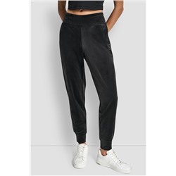VELOUR RHINESTONE TWO TONE LOGO JOGGER