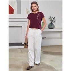 Нарядная футболка с блестящим принтом пайетками