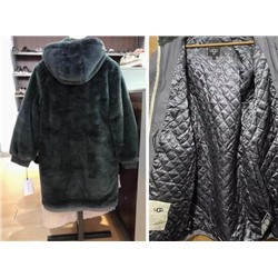 Свободное стеганое пальто UG*G средней длины с капюшоном