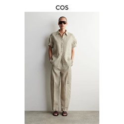 Женский льняной костюм рубашка и укороченные свободные брюки КО*С