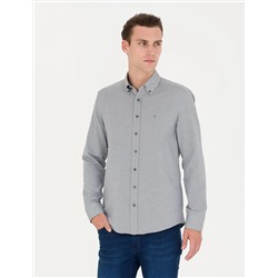 Haki Slim Fit Uzun Kollu Gömlek