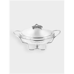 Блюдо с подогревом, 35х29 см, стекло Т/сталь, круглое, Vintage