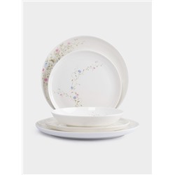 Сервиз обеденный, 6 перс, 18 пр, фарфор F, белый, Цветы, Gentle garden