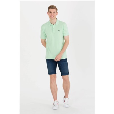 Erkek Mint Yeşili Basic Polo Yaka Tişört
