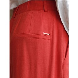 Свободные брюки палаццо на эластичном поясе изо льна с вискозой