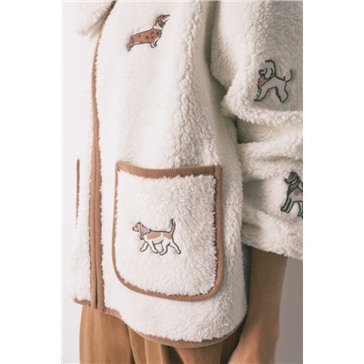 Bata corta borreguito parches perritos