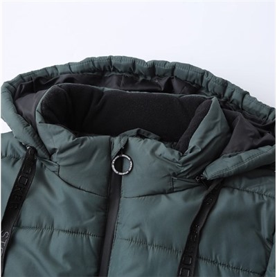 Женское длинное хлопковое пальто со съемным капюшоном