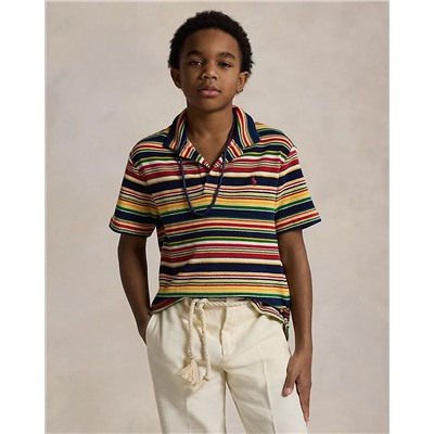 Striped Cotton Terry Polo Shirt Save your Wishlist Boys 8-20