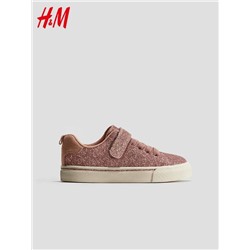 Блестящие кеды на липучке для девочек  H*M  оф сайт