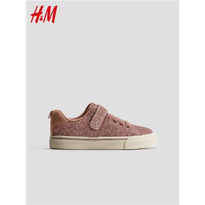 Блестящие кеды на липучке для девочек  H&M  оф сайт